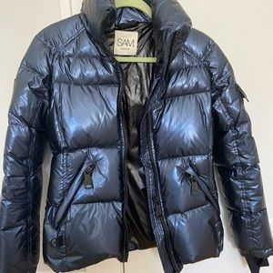 SAM. Coat shimmery blue color midnight freestyle jacket